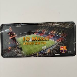 Lionel Messi memorabilia car tag FC Barcelona